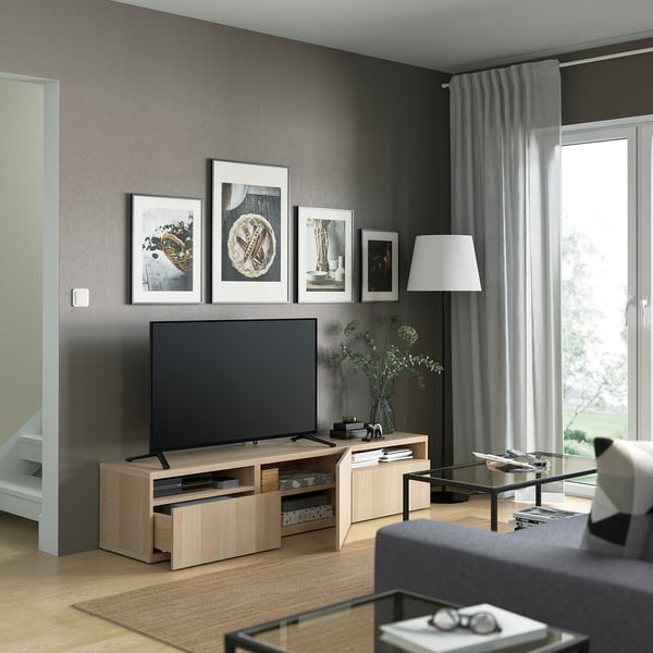 LAPPVIKEN واجهة دُرج, مظهر السنديان مصبوغ أبيض, 60x26 سم