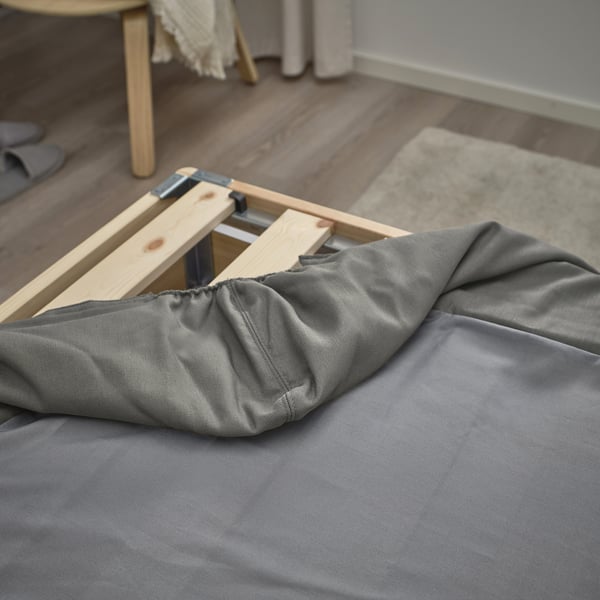 LYNGÖR سرير ديفان, Vågstranda متين./أزرق فاتح رمادي غامق, 90x200 سم