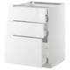 METOD / MAXIMERA خزانة قاعدة 3 واجهات/أدراج, أبيض/Ringhult أبيض, 60x60 سم