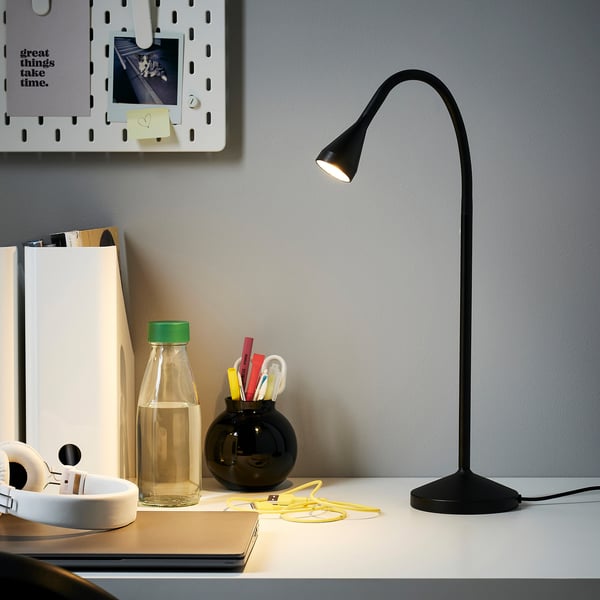 NÄVLINGE مصباح عمل LED, أسود