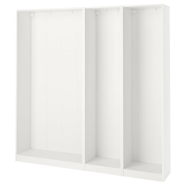 PAX 3 هياكل دولاب ملابس, أبيض, 200x35x201 سم