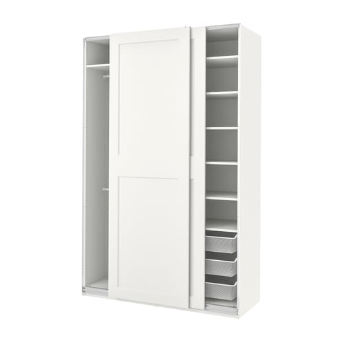 PAX / GRIMO دولاب ملابس, أبيض/أبيض, 150x66x236 سم