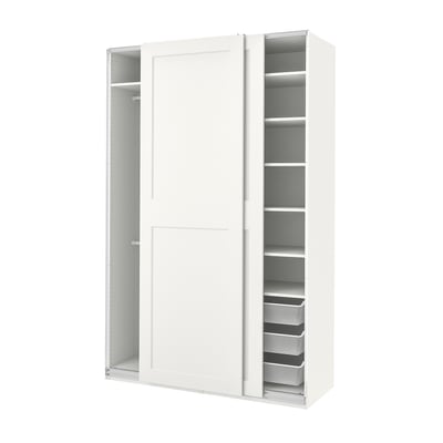 PAX / GRIMO دولاب ملابس, أبيض/أبيض, ‎150x66x236 سم‏