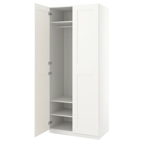 PAX / GRIMO دولاب ملابس, أبيض/أبيض, 100x60x236 سم