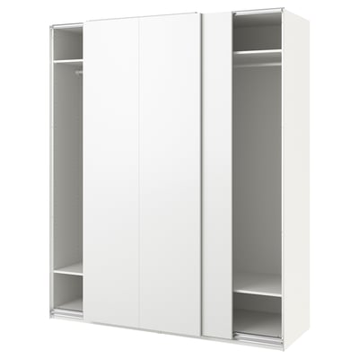 PAX / HASVIK دولاب ملابس, أبيض/أبيض, ‎200x66x236 سم‏