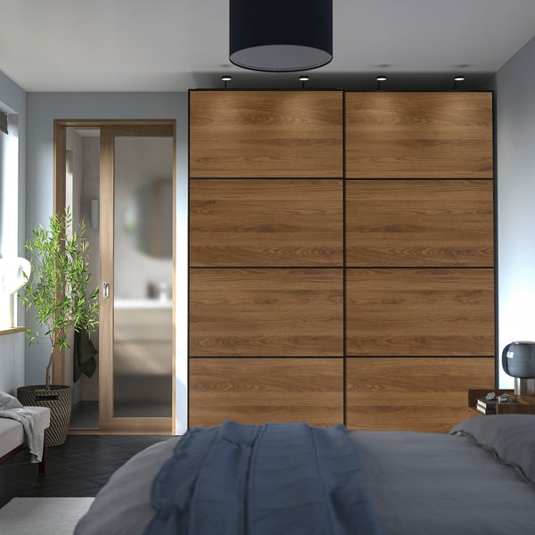 PAX / MEHAMN دولاب ملابس مع أبواب سحّابة