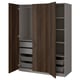 PAX / STORKLINTA تشكيلة دولاب ملابس., رمادي غامق/بني غامق مظهر سنديان مصبوغ, ‎150x60x201 سم‏