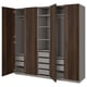 PAX / STORKLINTA تشكيلة دولاب ملابس., رمادي غامق/بني غامق مظهر سنديان مصبوغ, ‎250x60x236 سم‏