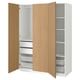 PAX / STORKLINTA تشكيلة دولاب ملابس., أبيض/شكل السنديان, ‎150x60x201 سم‏