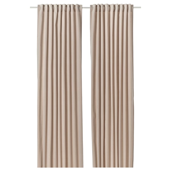 SANELA زوج ستائر, بيج فاتح/مع شريط ستارة, 140x300 سم