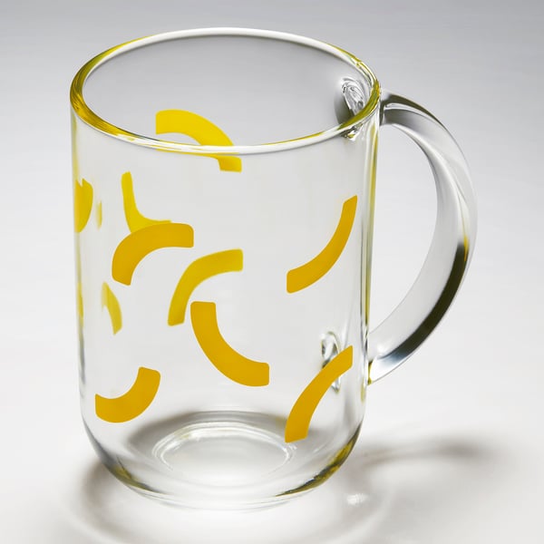 SKEDSTÖR كوب, ألوان منوعة أصفر/أسود, 30 سل