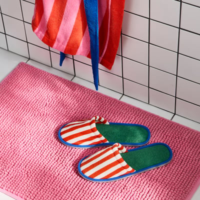 SKOGSSALLAT شبشب, أحمر/أبيض/مخطط, ‎S/M‏