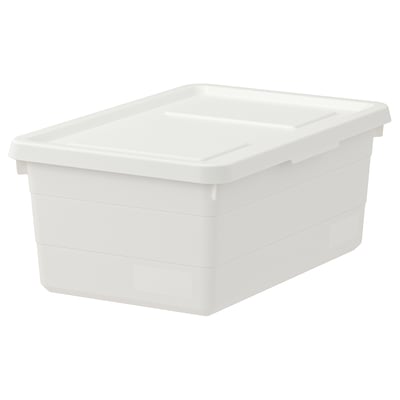 SOCKERBIT صندوق بغطاء, أبيض, 38x25x15 سم