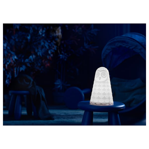 SOLBO مصباح طاولة LED, أبيض/بومة, 23 سم