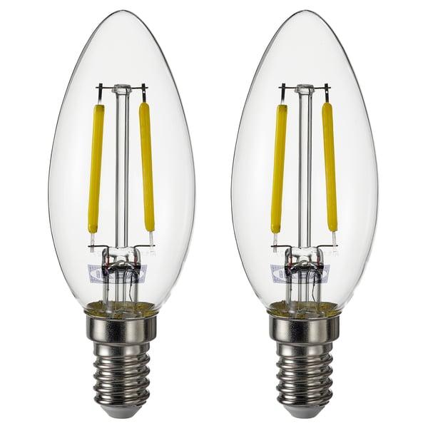 SOLHETTA لمبة LED E14 250 lumen, نجفة/شفاف