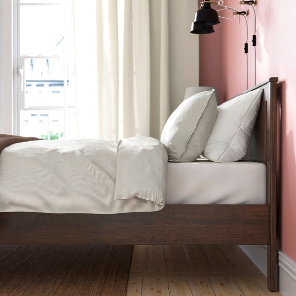 SONGESAND هيكل سرير, بني/Lönset, 140x200 سم