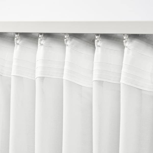 STENFRÖ ستارة شفافة، 1 قطعة, أبيض/مع شريط ستارة, 300x300 سم