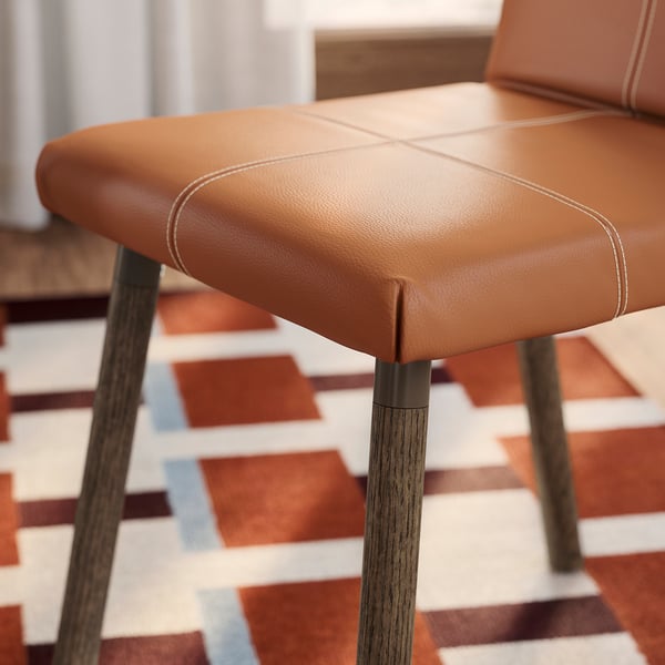 TONSTAD / TONSTAD طاولة و 4 كراسي, بني قشرة سنديان/Bomstad بني ذهبي مظهر سنديان بني, 140/196x85 سم