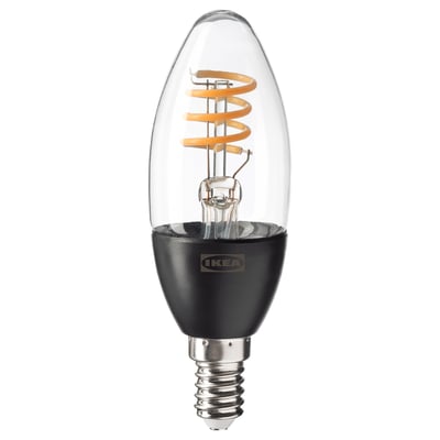 TRÅDFRI لمبة LED E14 250 lumen, ذكي تعتيم لاسلكي/أبيض دافىء نجفة