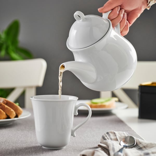 UPPLAGA إبريق شاي, أبيض, 1.2 ل