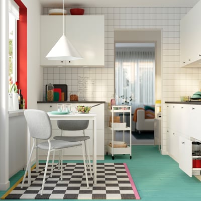 VIHALS طاولة, أبيض/أبيض, 74x74 سم