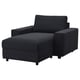 VIMLE أريكة طويلة, مع مساند ذراع واسعة/Saxemara أسود-أزرق