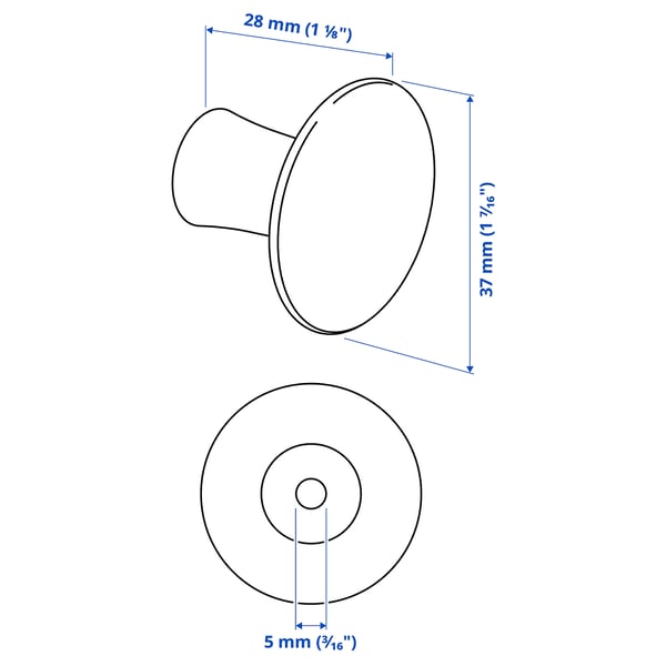 VINNÄSET مقبض, بني, 37 مم