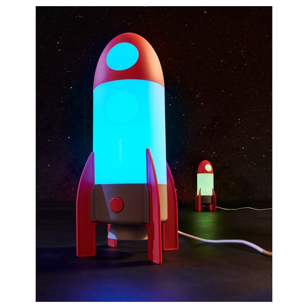 AFTONSPARV LED table lamp, rocket/multicolour
