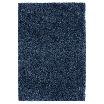 Almtjarn bath mat: navy, rectangle, soft microfiber.
