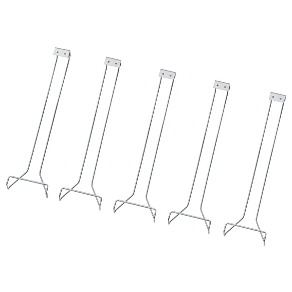 Five chrome glass racks for BESTÅ, dust-free wine storage.