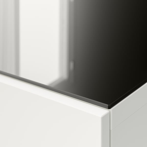 BESTÅ Top panel, glass dark grey, 60x40 cm