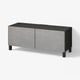 BESTÅ TV bench with doors, black-brown/Kallviken/Stubbarp dark grey, 120x42x48 cm