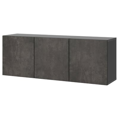 BESTÅ dark grey wall-mounted cabinet storage unit.