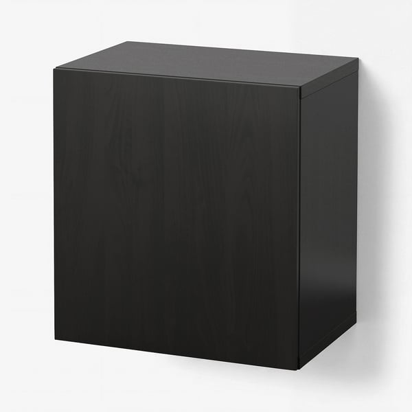 BESTÅ Wall-mounted cabinet combination, black-brown/Lappviken, 60x42x64 cm