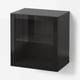 BESTÅ Wall-mounted cabinet combination, high-gloss/black/Glassvik, 60x42x64 cm