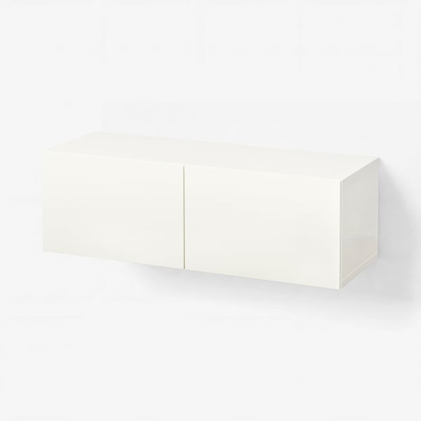 BESTÅ Wall-mounted cabinet combination, white/Lappviken white, 120x42x38 cm