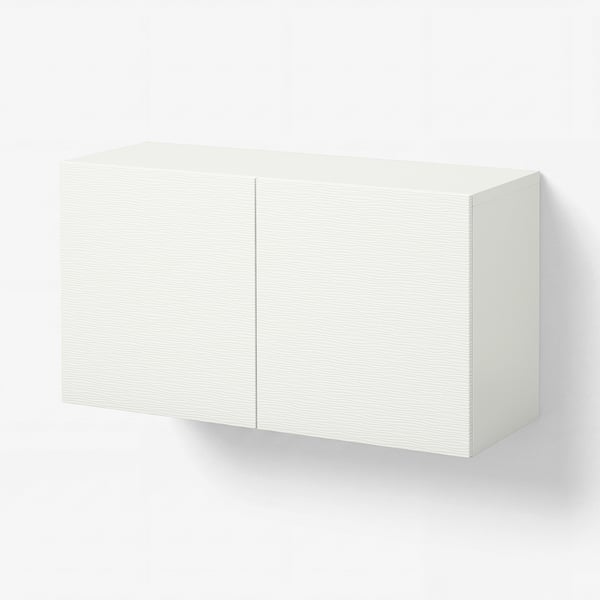 BESTÅ Wall-mounted cabinet combination, white/Laxviken, 120x42x64 cm