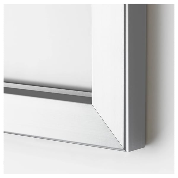 Modern metallic frame corner detail, sleek and anodized finish, part of the BJÖRKSTA series.