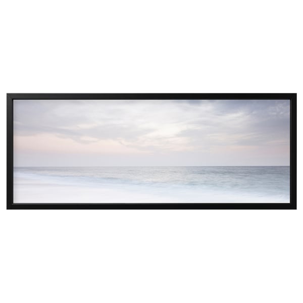 BJÖRKSTA frame, black, rectangular, holds large print, minimalist design.