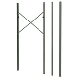 A green BROR storage kit with 3 galvanised steel posts, epoxy/polyester coating, for heavy-duty storage.
