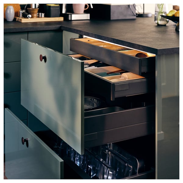 EKBACKEN Worktop, black/laminate, 246x2.8 cm
