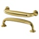 Gold-colored ENERYDA cabinet handles, sleek and curved, polished brass finish, stylish and traditional design.