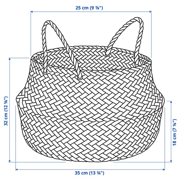 FLÅDIS Basket, seagrass, 25 cm
