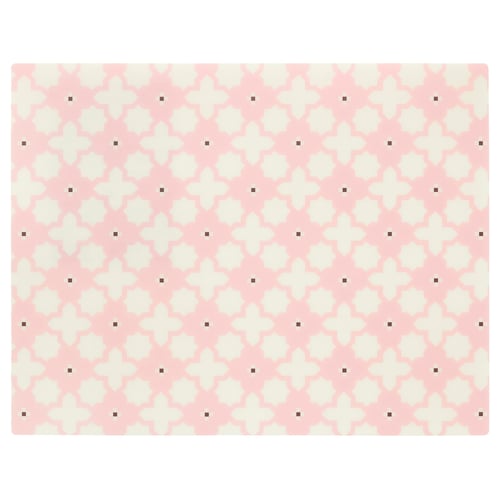 GOKVÄLLÅ pink geometric place mat, plastic, rectangular with patterned design.