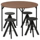 GRÖTÅN / RUDSTORP Table and 4 stools, pine brown stained/black, 105 cm