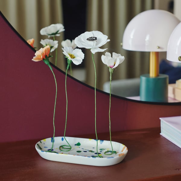 GULDSPETT Artificial flower, paper/Anemone white, 35 cm