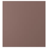 Displays a maroon-colored HJORTVIKEN textured cabinet door with a subtle embossed effect, featuring a modern design and rectangular shape.