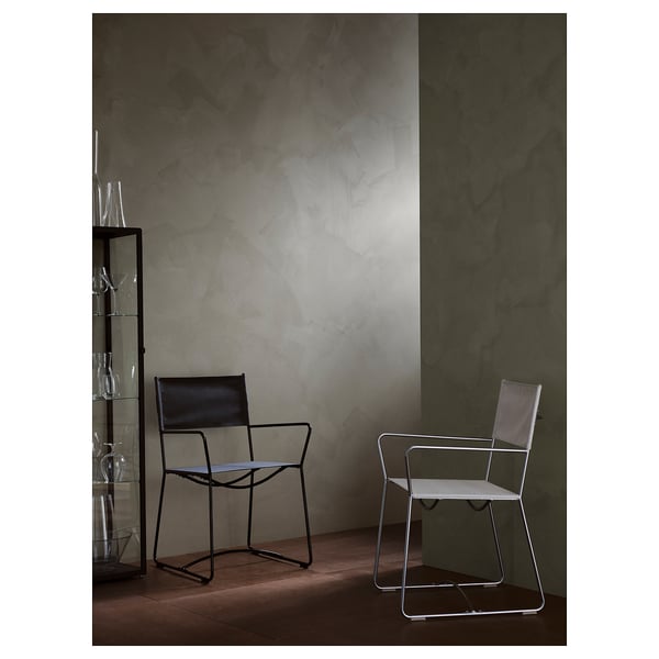 HÖGALT Chair, silver-colour/Älvsborg beige