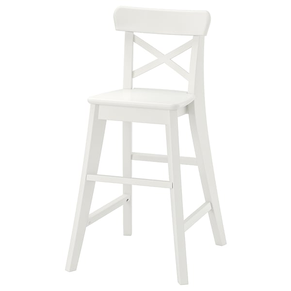 INGOLF white junior chair, wooden, four-legged, backrest, acrylic paint.