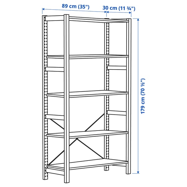 Illustration with measurements for the product: IVAR.